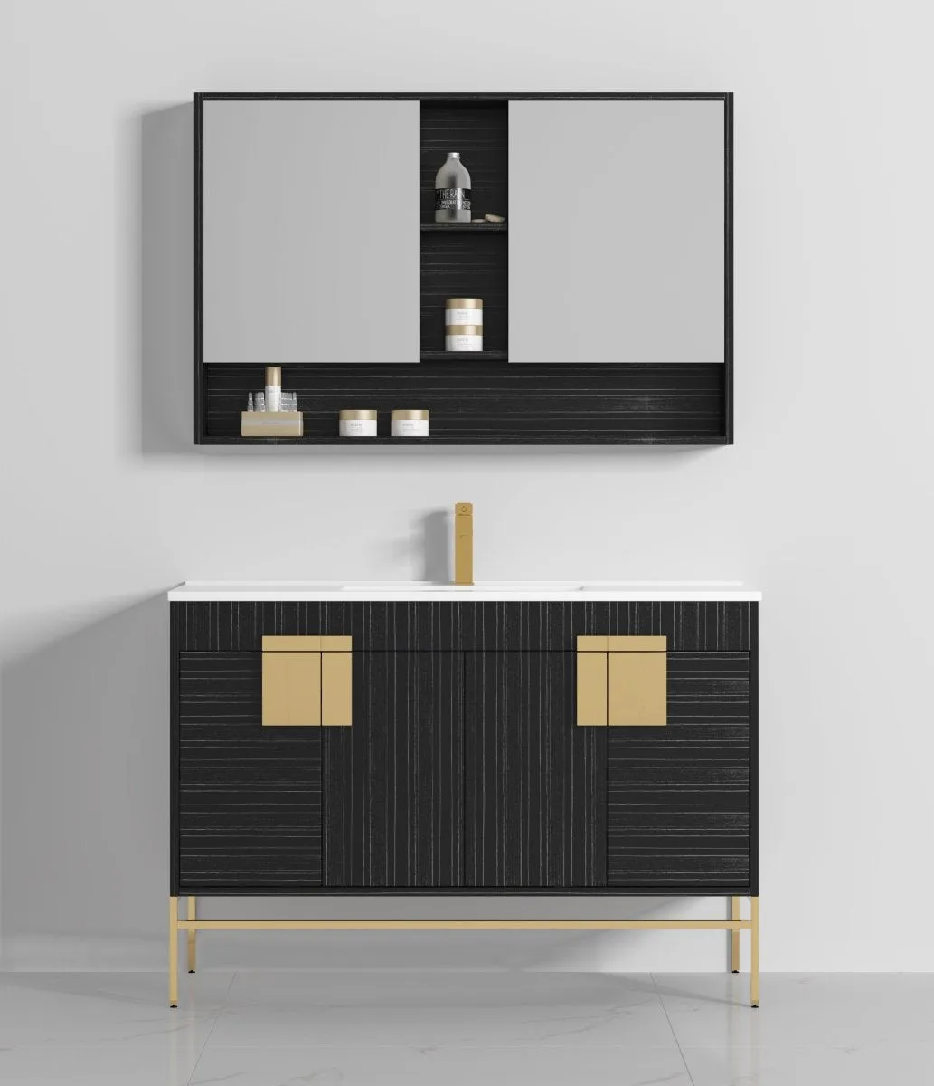 47"  Kuro Minimalistic Dawn Gray Single Sink Bathroom Vanity CL-102DG-50SK