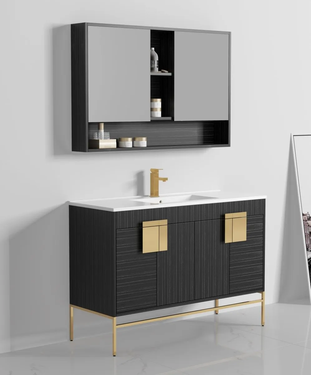 47"  Kuro Minimalistic Dawn Gray Single Sink Bathroom Vanity CL-102DG-50SK