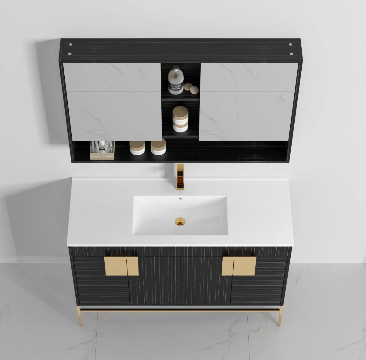 47"  Kuro Minimalistic Dawn Gray Single Sink Bathroom Vanity CL-102DG-50SK
