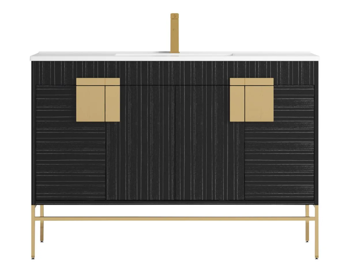 47"  Kuro Minimalistic Dawn Gray Single Sink Bathroom Vanity CL-102DG-50SK