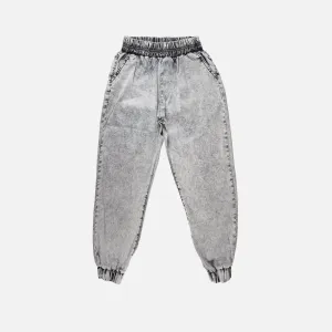 ACID WASHED DENIM JOGGER PANT