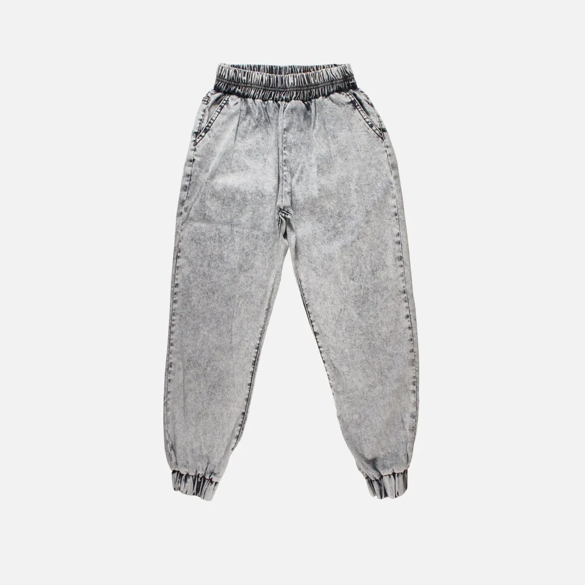 ACID WASHED DENIM JOGGER PANT