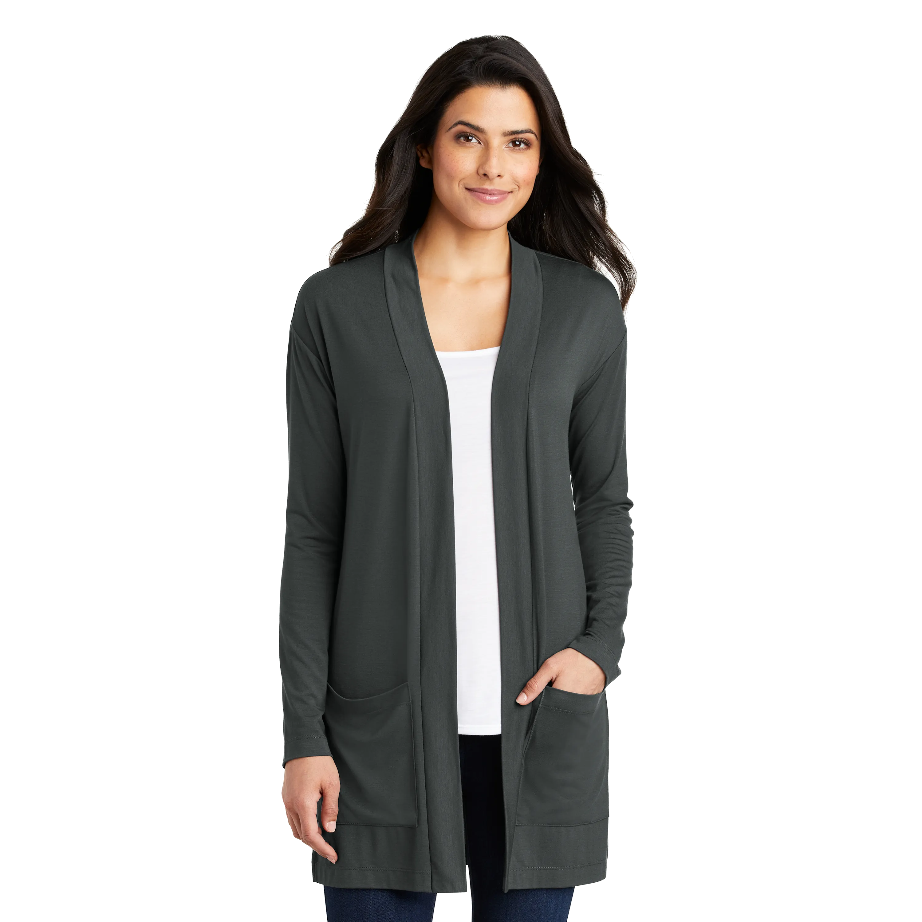 C2052 Ladies Concept Long Pocket Cardigan