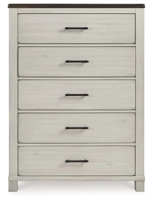 Darborn Queen Panel Bed with Mirrored Dresser and Chest
