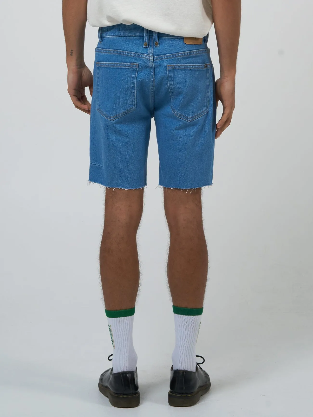 Destroyed Bones Denim Short - Peel Blue