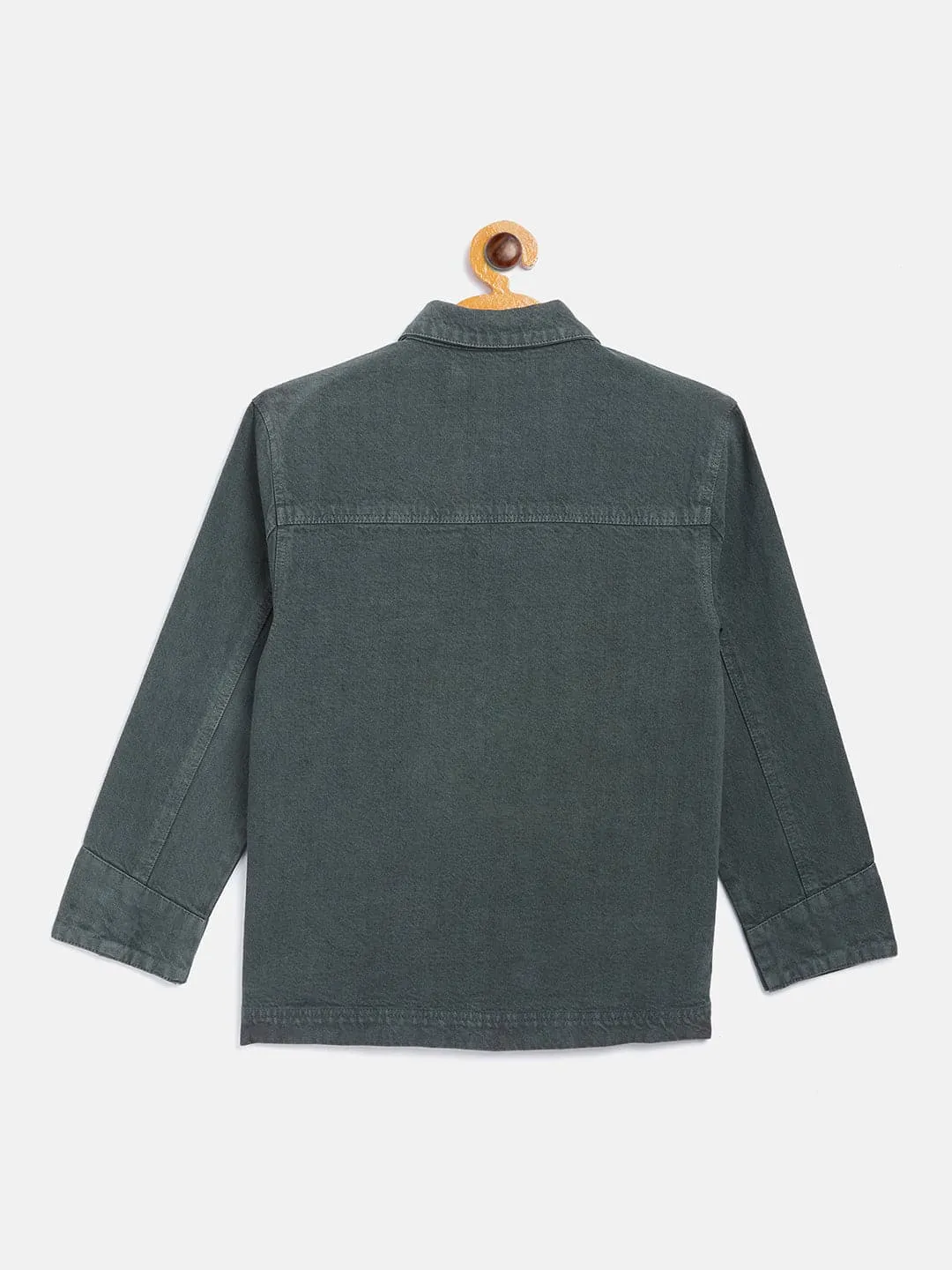 Girls Olive Ice Cream Patch Denim Jacket - Lyush Kids