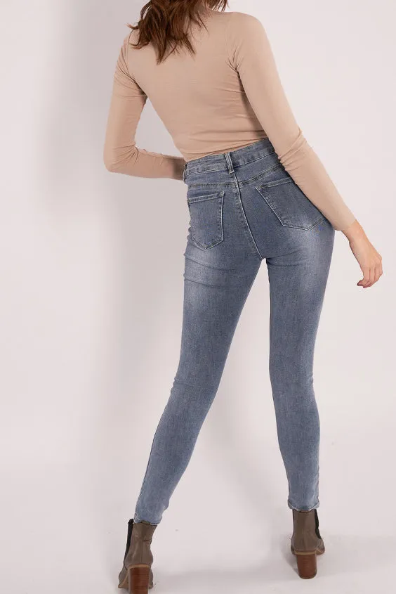 High Rise Skinny Denim Jeans