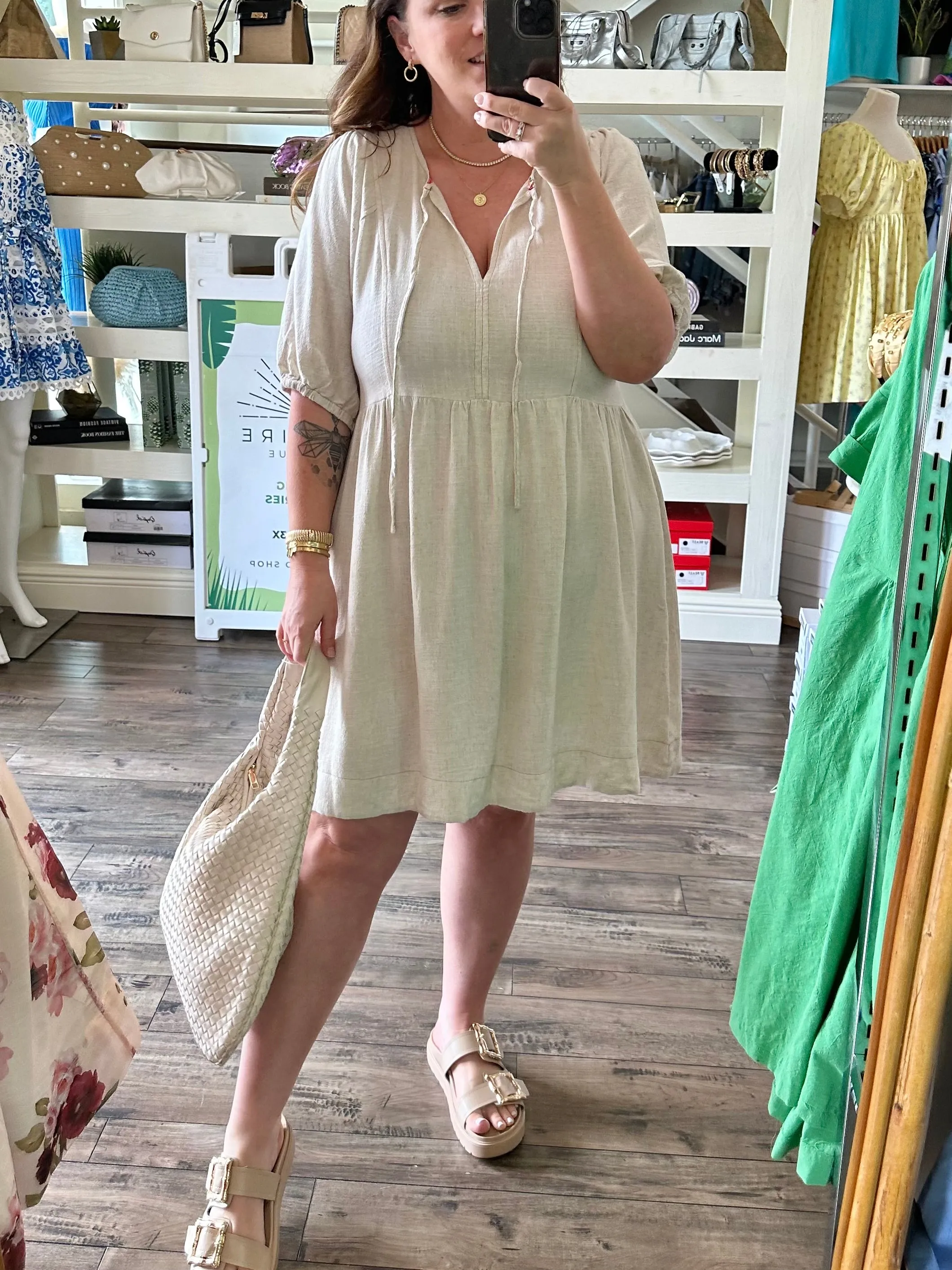 Linen Blend Dress