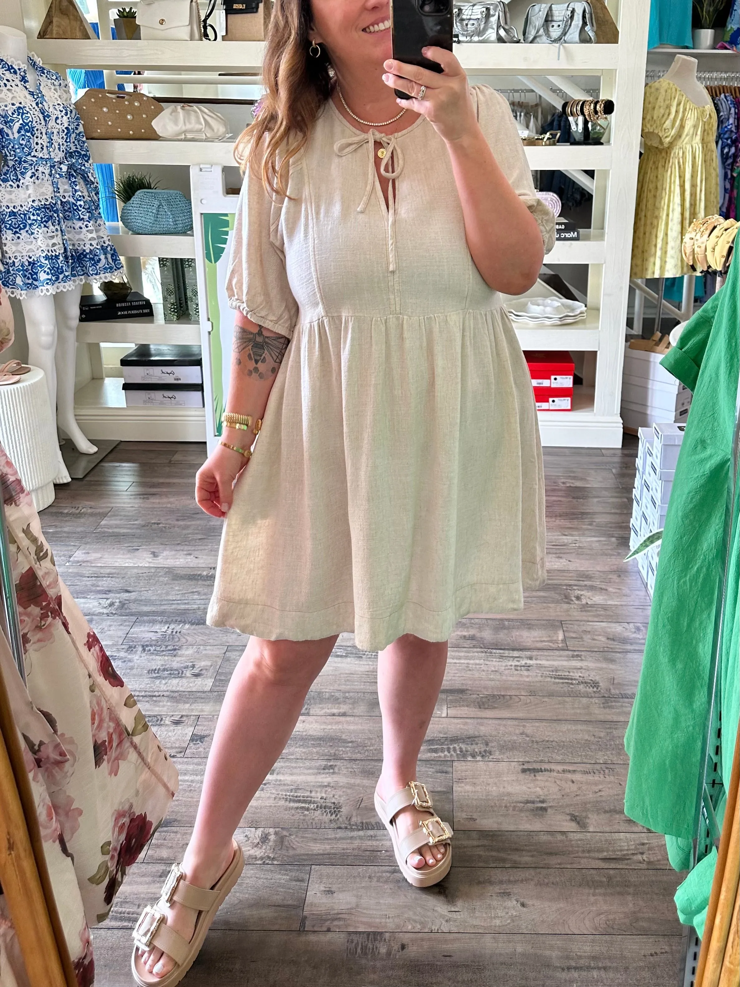 Linen Blend Dress