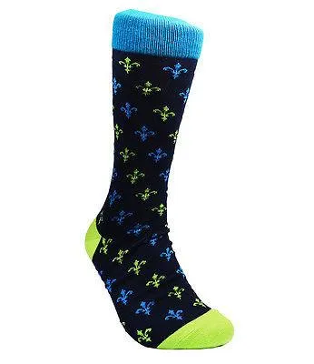Navy and Teal Men's Dress Socks by Paul Malone