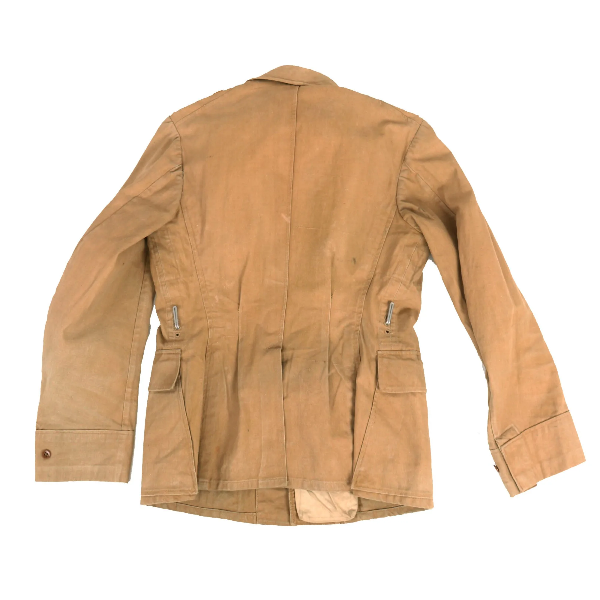 Original German WWII Afrika Korps Luftwaffe Oberleutnant Officer's Tan Denim Tropical Uniform Service Tunic