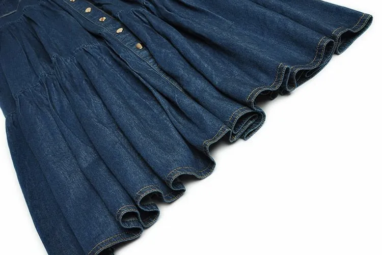 Pre Order:  Denim Midi Dress - @silvercurls_