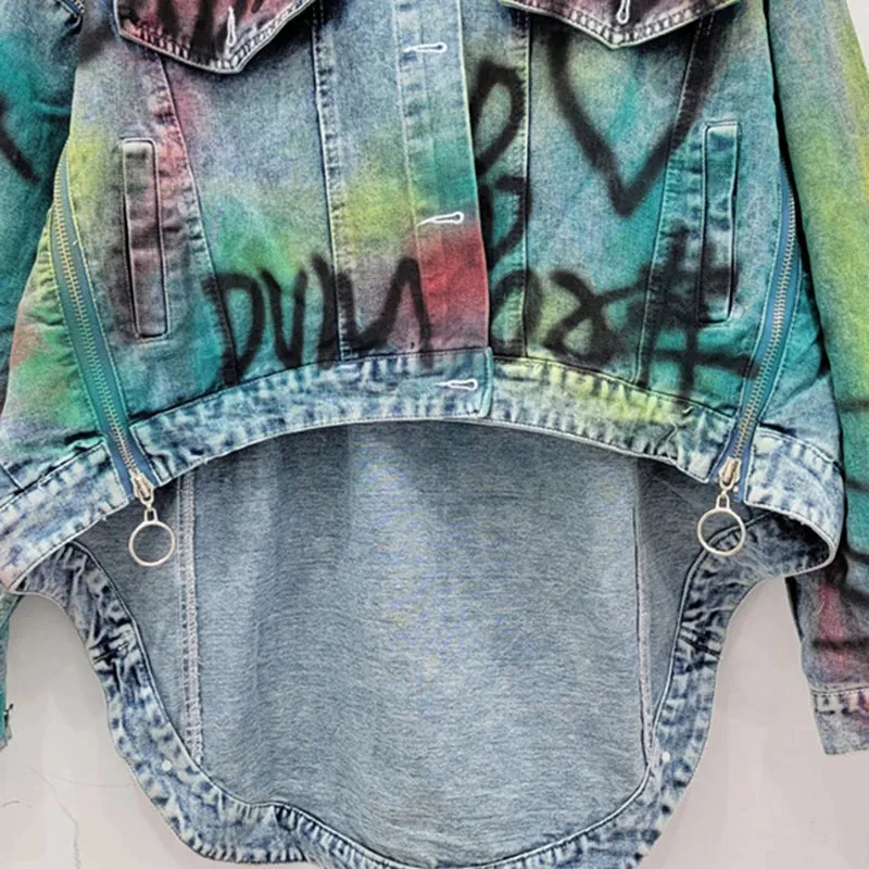 Pre Order:  Graffiti on Denim  Long Back Jacket