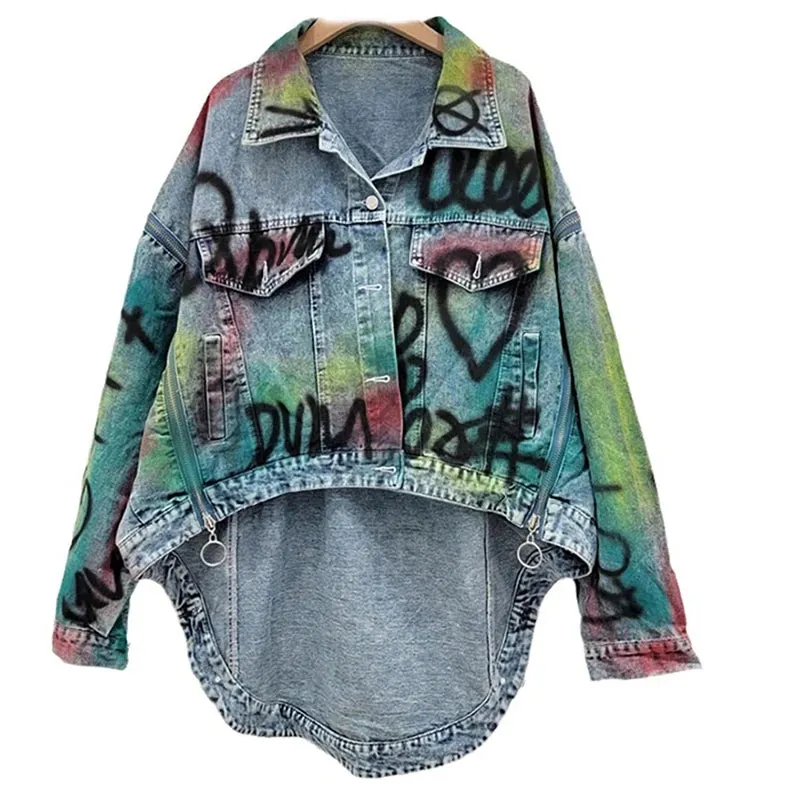 Pre Order:  Graffiti on Denim  Long Back Jacket