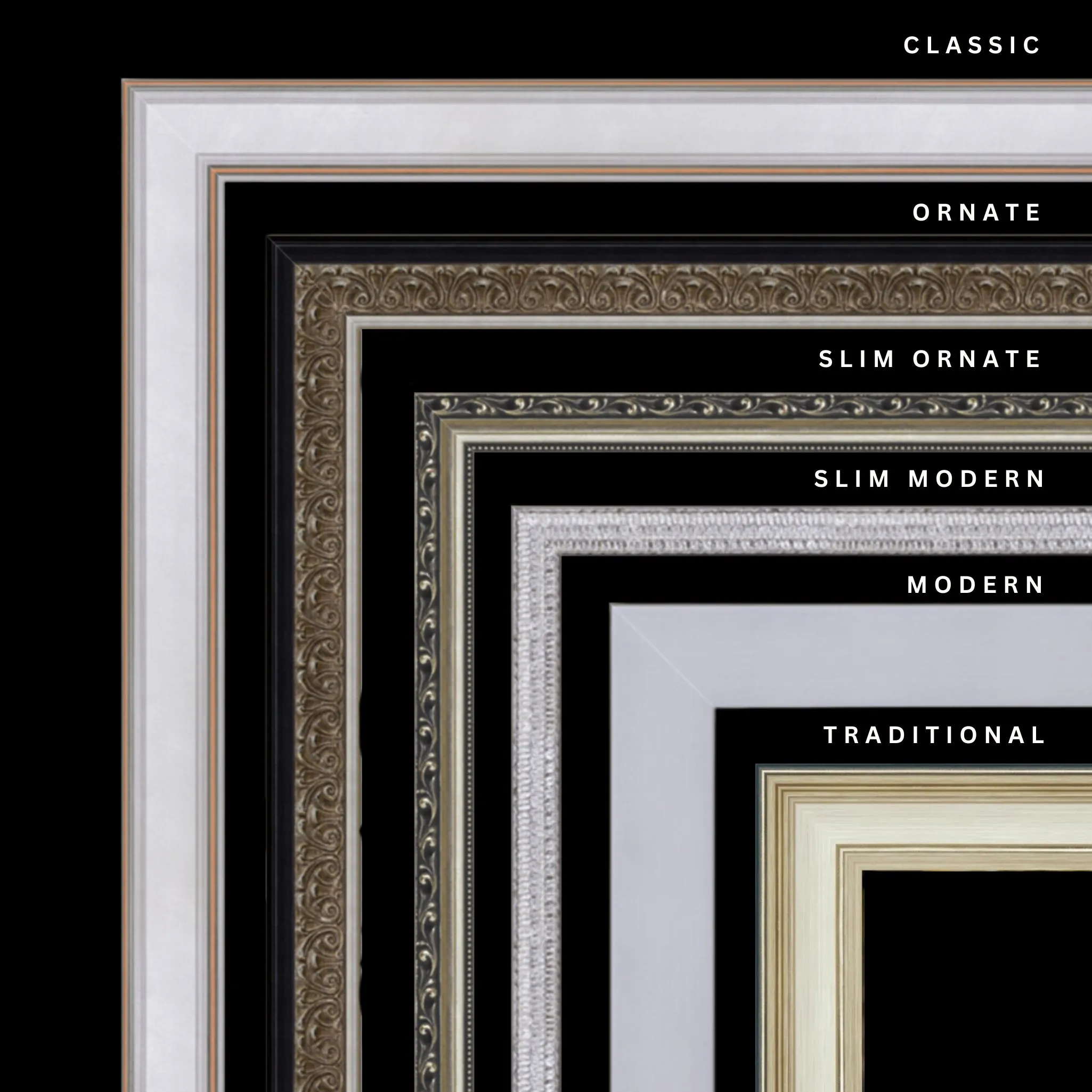 Silver 14x31 Picture Frame Ornate Traditional Classic Antique