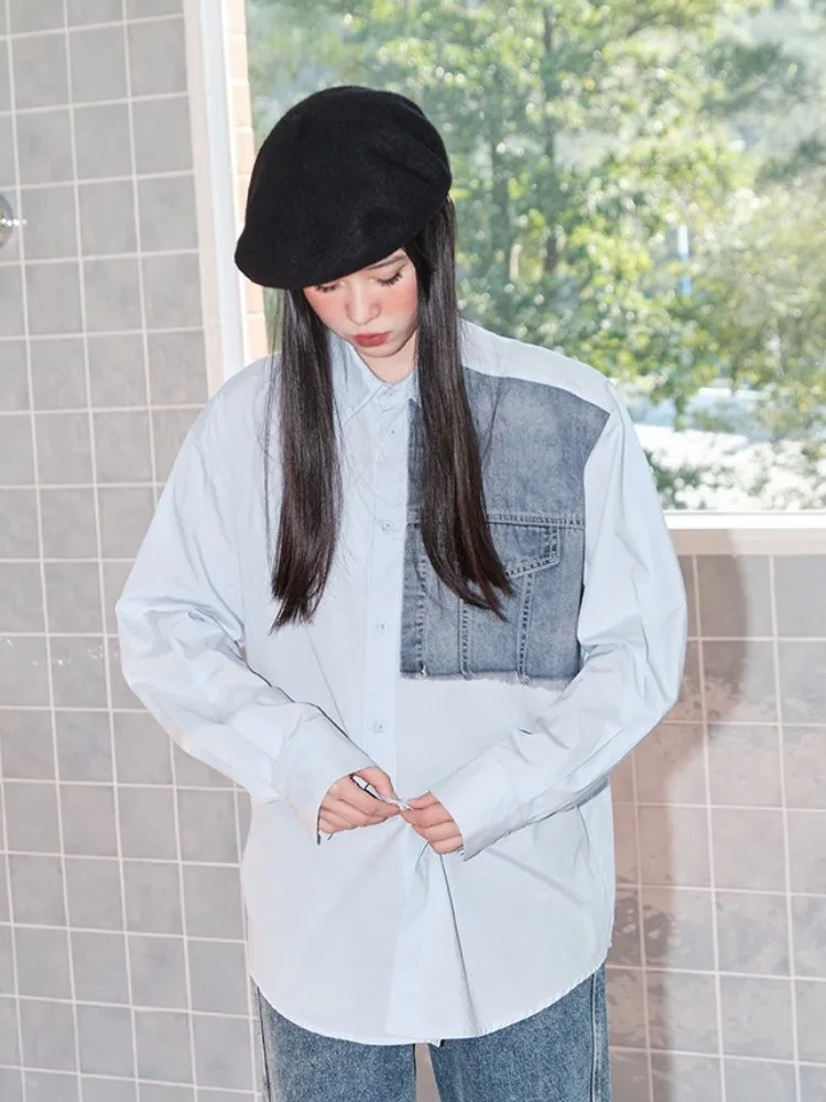Stitching denim shirt【s0000000873】