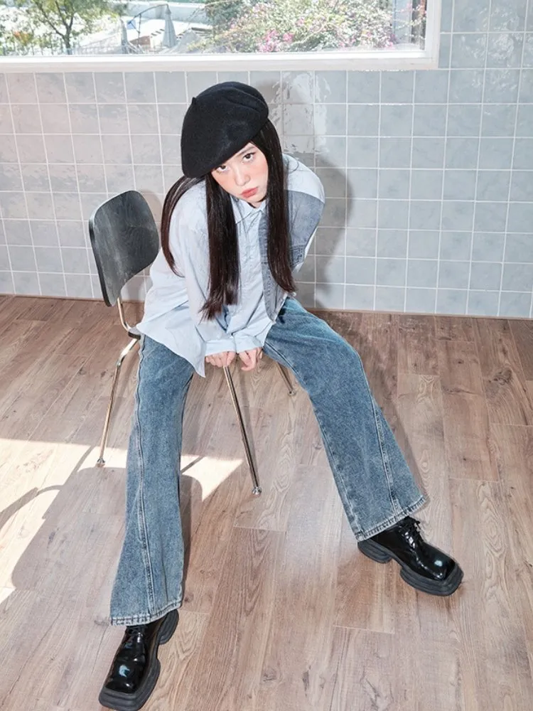 Stitching denim shirt【s0000000873】