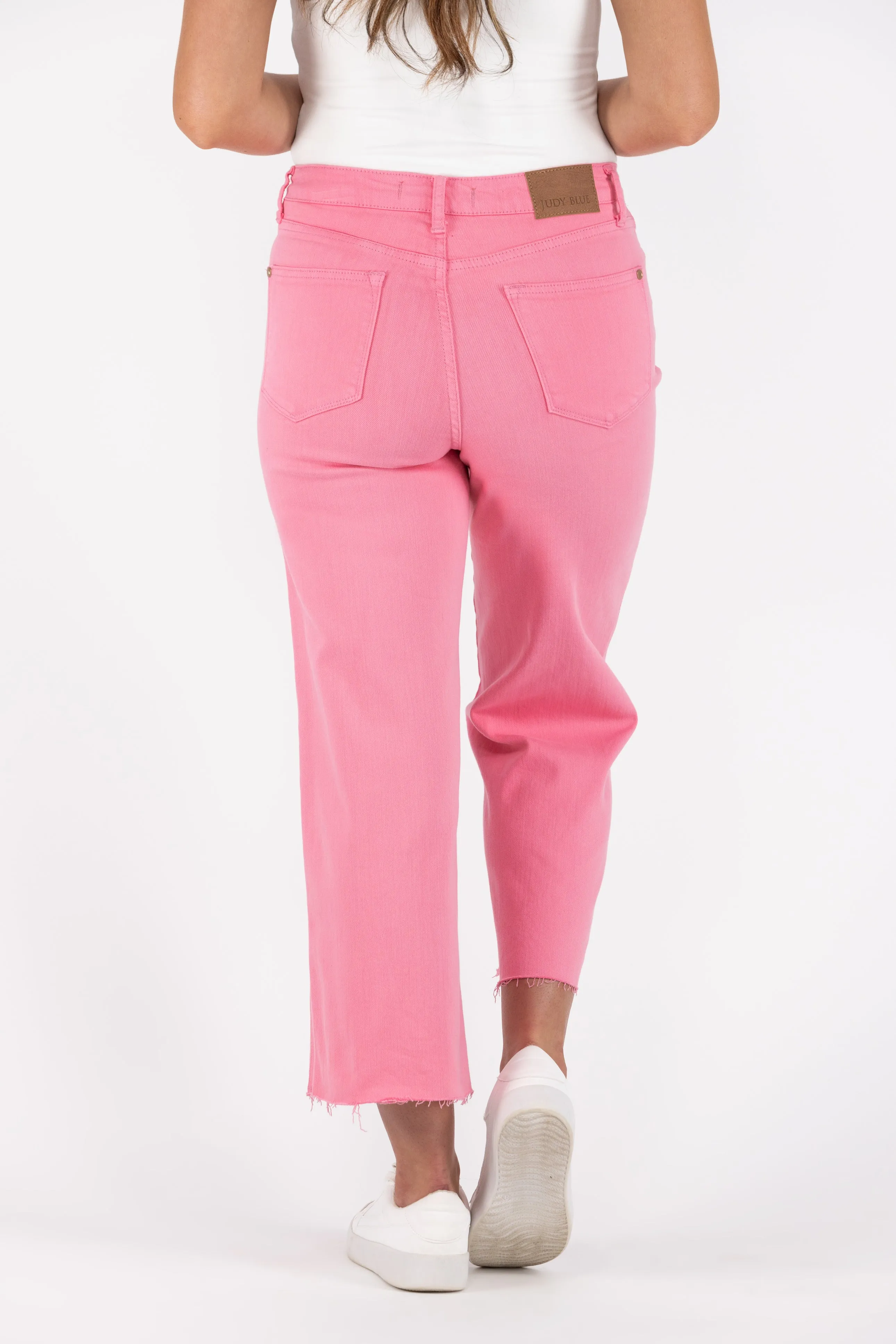 The Sloan from Judy Blue: High-Rise Garment Dyed Tummy Control Crop Wide Leg Denim