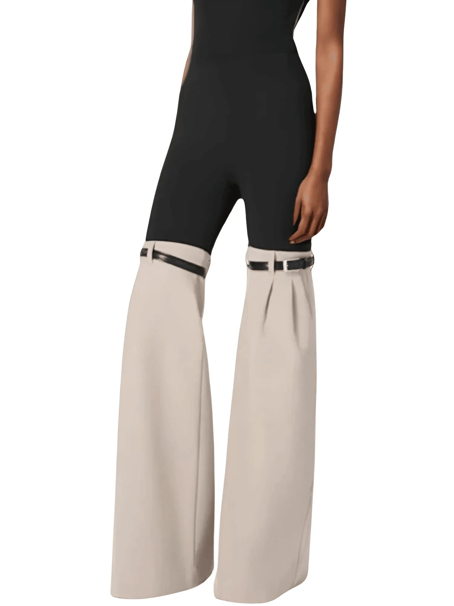 Women's High Waist Straight Leg Patchwork Jeans