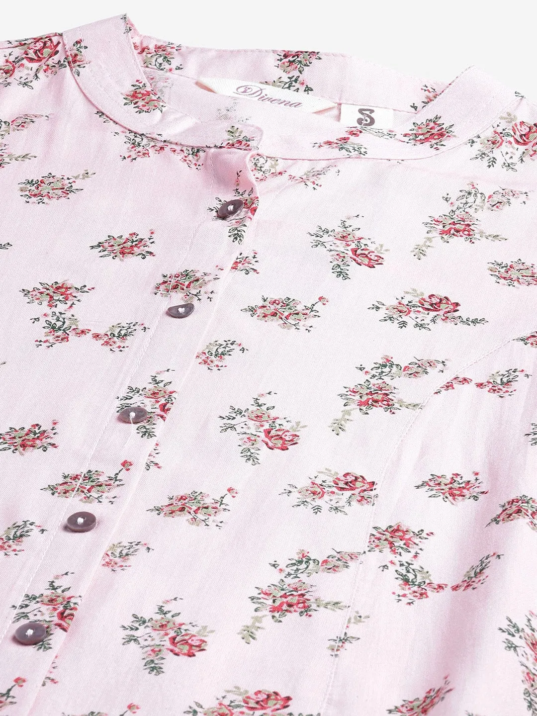 Women'S Pink Rayon Printed Top